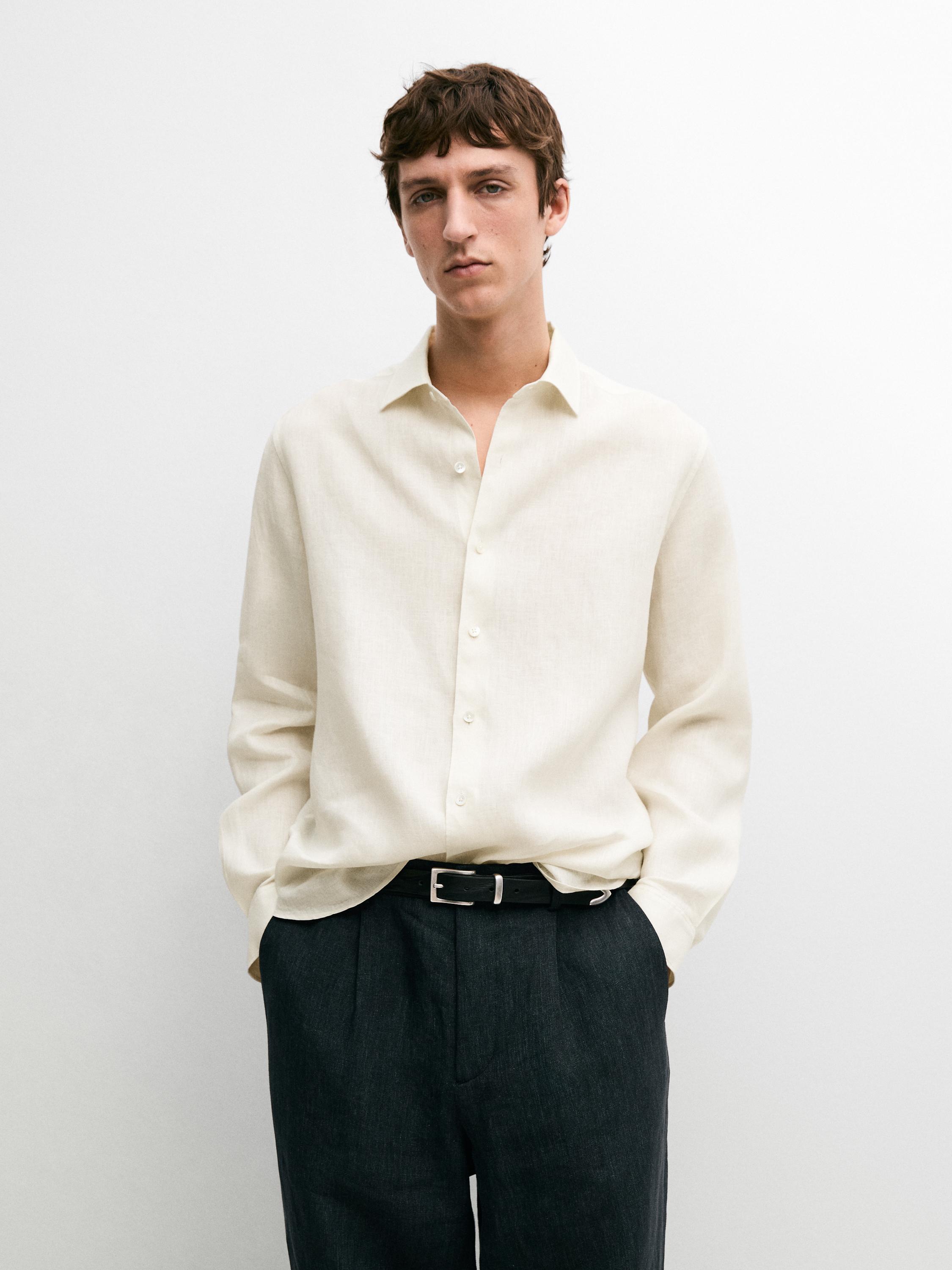 Extra fine regular fit linen shirt